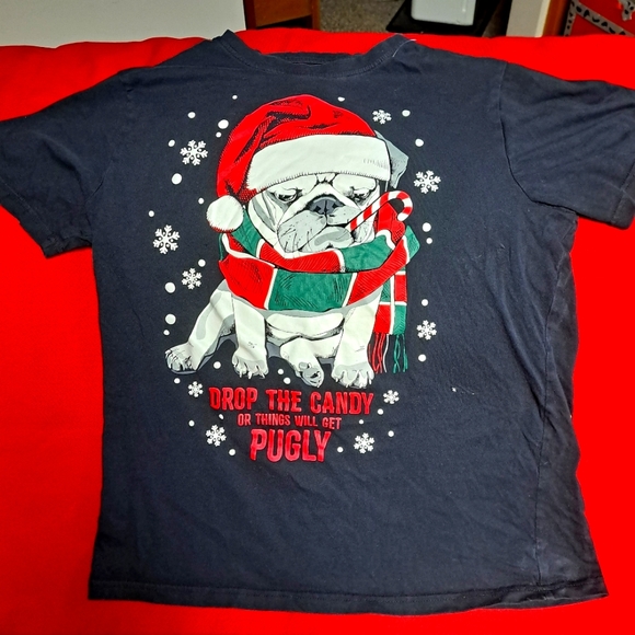 Pug Christmas t-shirt - Picture 1 of 3